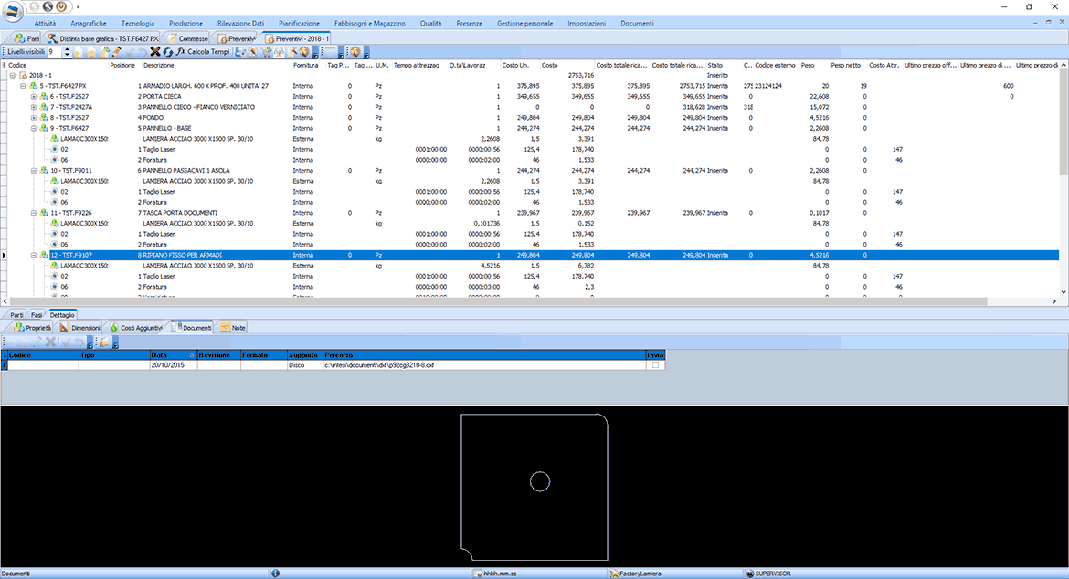 software gestione preventivi Factory ERP